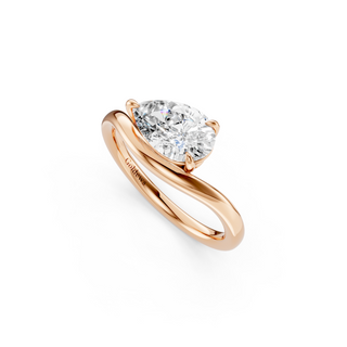 #R67215 - Pear Solitaire Curved Engagement Ring