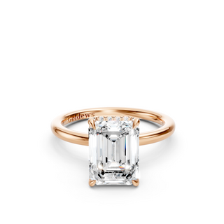 #R67176 - Emerald Hidden Halo Engagement Ring