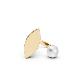 #R6769 - Leaf & Pearl Ring