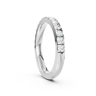 #R67186 - 2.5mm French Pave Half Way Wedding Band
