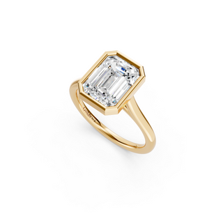 Emerald Bezel Engagement Ring